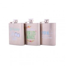 Metal hip flask happy phrases