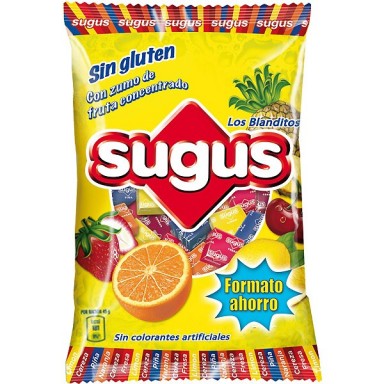 Caramelos sugus de varios sabores bolsa 1 kg.