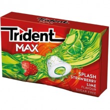 Chicles trident splash sabor  fresa-lima.