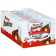 Kinder Bueno chocolatina caja con 30 unidades.