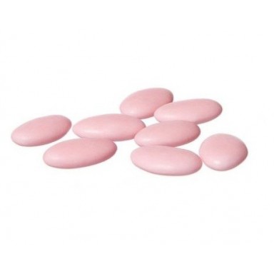 Peladillas color rosa pastel rellenas de chocolate bolsa 1Kg.