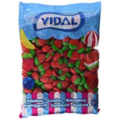 Bote caramelos de goma Fresas Silvestres vidal 250u.