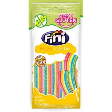 Bolsita Fini 80gr Fizzy Caribe Lenguas Chewy 6 colores azúcar sin gluten 20 u.