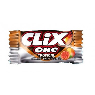 Chicles Clix sabor tropical sin azucar 200 unidades.