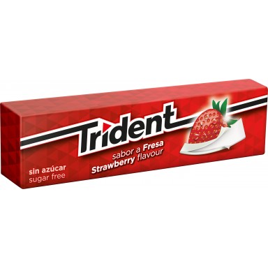 Chicles Trident sabor Fresa formato láminas.