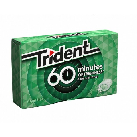 Chicles trident 60 minutos sabor hierbabuena 16u.