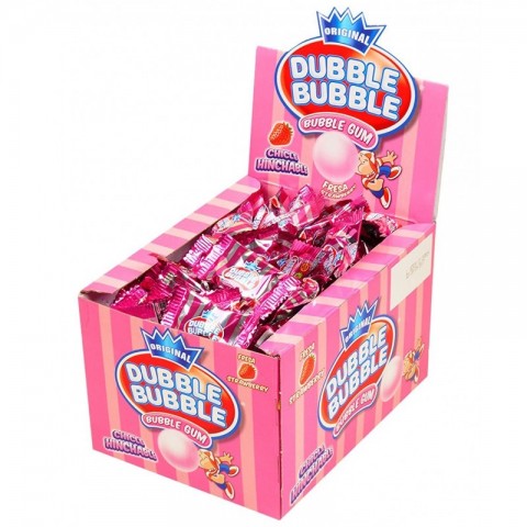 Chicles Dubble Bubble sabor fresa sin gluten 150 unidades.