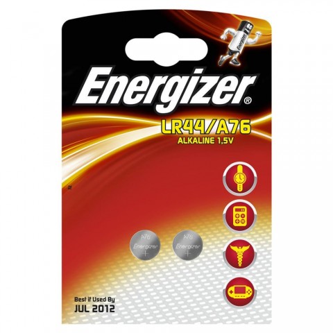 Pilas Energizer Botón LR44. 1,5V. 2u.