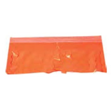 Fleco plastico para fiestas 25 metros naranja.