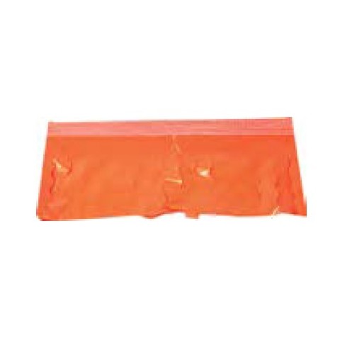 Fleco plastico para fiestas 25 metros naranja.