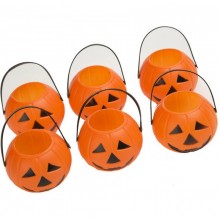 Mini cestas calabazas 6u.