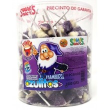 Azulitos pica frambuesa pinta lenguas 100u+10u GRATIS.