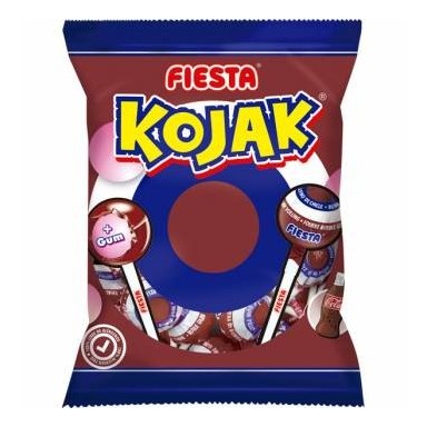 Kojak Fiesta sabor cereza relleno de chicle estuche 100 unidades.