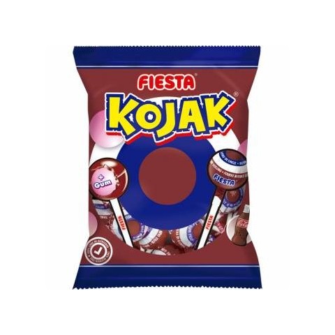 Kojak Fiesta sabor cereza relleno de chicle estuche 100 unidades.