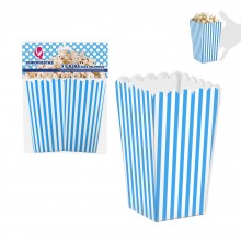 Pack of 3 blue boxes for popcorn