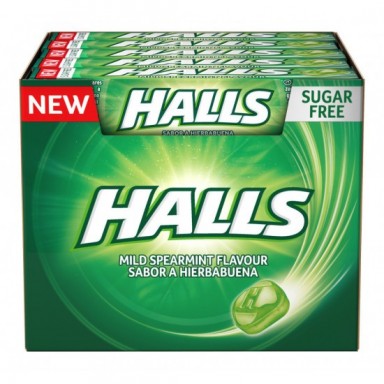 Caramelos halls eucaliptus sin azucar caja con 20 paquetes