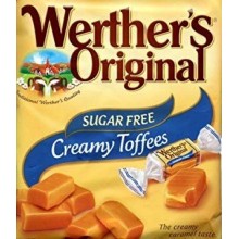 Caramelos Werther's Toffe nata Sin Azúcar bolsa de 1Kg.