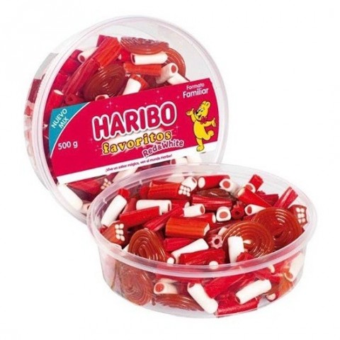 Tarrina Haribo Favoritos Red & White 500gr.