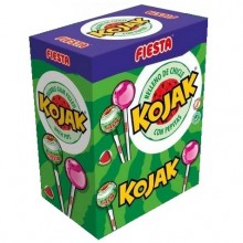 Kojak Fiesta sabor sandía relleno de chicle estuche 100 unidades.