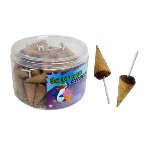 Conos de galleta con chocolate 75u.