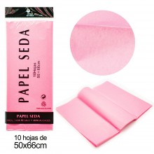 Papel seda Rosa 10 hojas 50 x 66 cm.