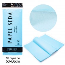 Papel seda Azul 10 hojas 50 x 66 cm.