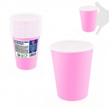 Vasos lisos rosas 10u.