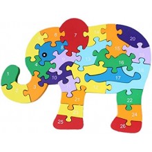 Puzzle madera elefante