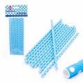 Blue paper straws 12u.