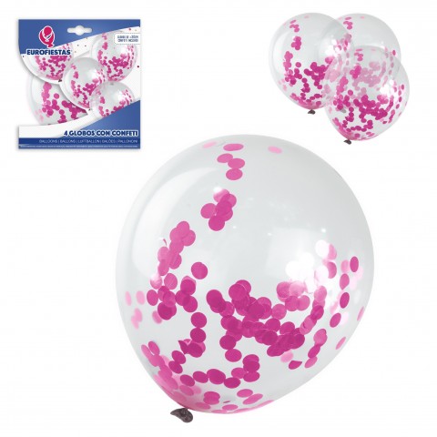 Balloons with pink confetti 4u.