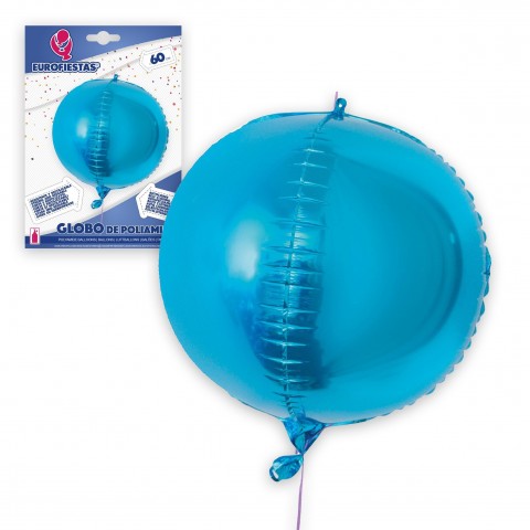 Round Blue Polyamide Balloon 4D 60cm.