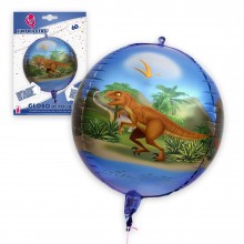 Globo de Poliamida Dinosaurio Redondo 4D 60cm.