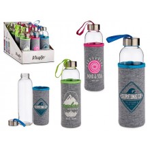 glass bottle with neoprene pouch 1u.