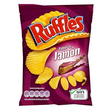 Ruffles sabor a jamón bolsita 45gr.