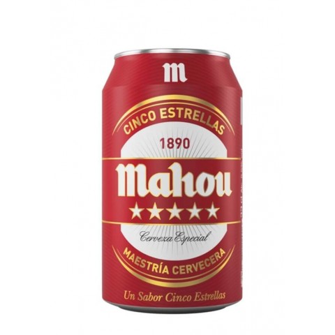 Cerveza Mahou Cinco Estrellas lata 33cl pack 8 unidades