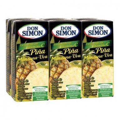 Zumo Don Simon Piña 200ml pack 6 unidades