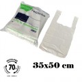 White plastic bags 70% recycled 35x50cm 120u.