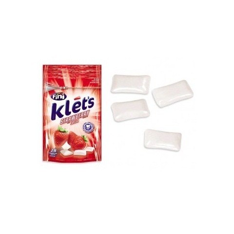 Chewing gum Klet's Fini sugar free sachet strawberry flavor 39 grams.